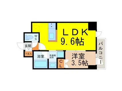 Mステージ矢田南(1LDK/3階)の間取り写真