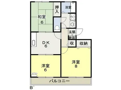 クレセント中仙道(3DK/1階)の間取り写真