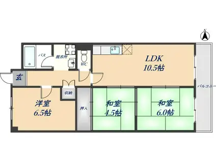 グランドメゾン曙(3LDK/2階)の間取り写真