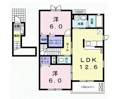 クローバー・III(2LDK/2階)の間取り写真