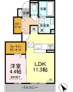 フォアモスト(1LDK/1階)の間取り写真