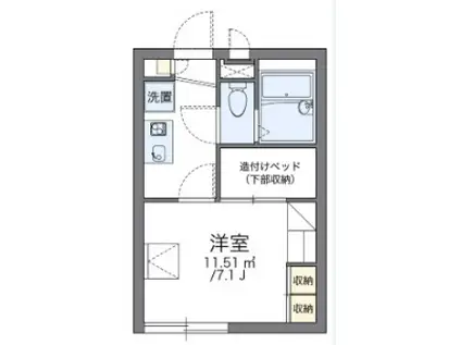 カンパーニュ(1K/1階)の間取り写真