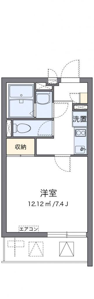 クレイノ荒川(1K/2階)の間取り写真