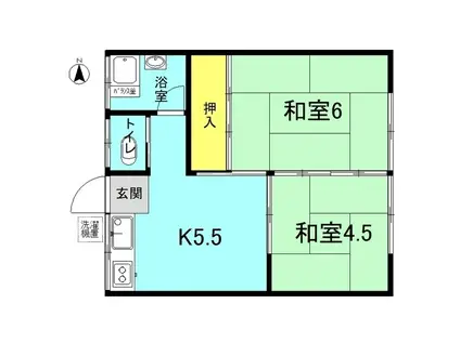 第二小林荘(2K/2階)の間取り写真