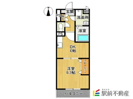 エバーフェニックス(1DK/4階)の間取り写真