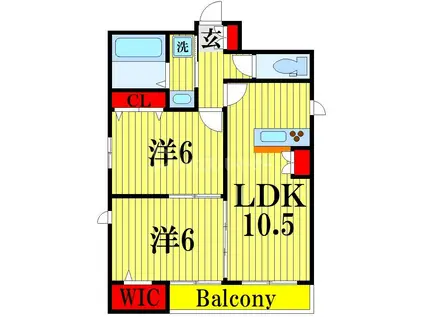 ラ・メゾン・メイト五番館(2LDK/3階)の間取り写真