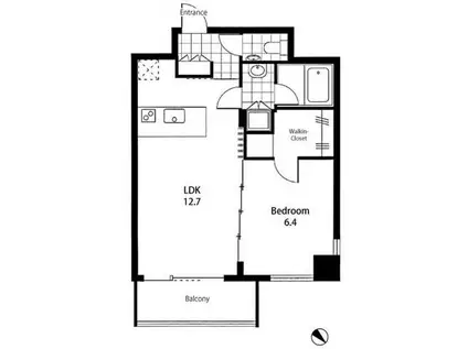 ラティエラ成城学園前(1LDK/7階)の間取り写真