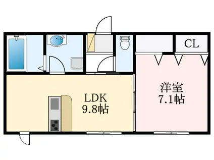 クリサンテーモ(1LDK/2階)の間取り写真