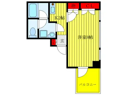 小宮ビル(1K/9階)の間取り写真