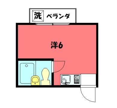 カーサ東一条(ワンルーム/2階)の間取り写真