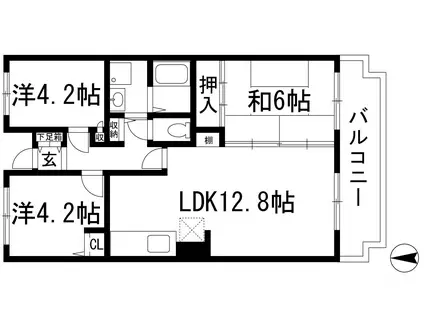 スペシア旭丘(3LDK/2階)の間取り写真