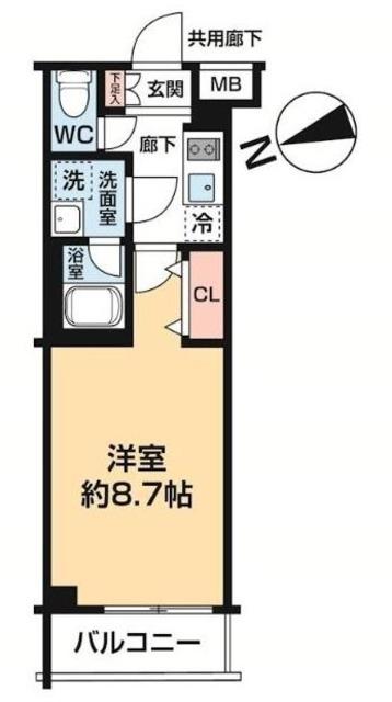 ARCOBALENO OHANAJAYA(1K/2階)の間取り写真