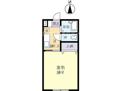 プロスター梅香(1K/1階)の間取り写真