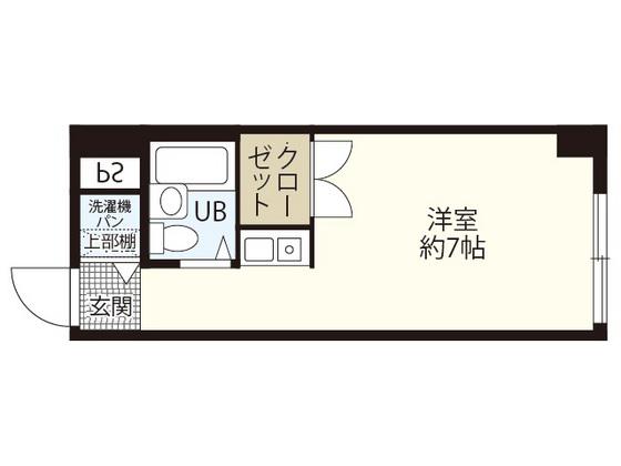 クレールコート(ワンルーム/3階)の間取り写真