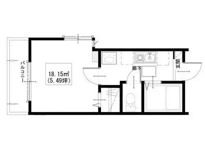 CASA TSUMUGI(1K/1階)の間取り写真