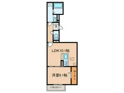 METEOR GRAND(1LDK/2階)の間取り写真