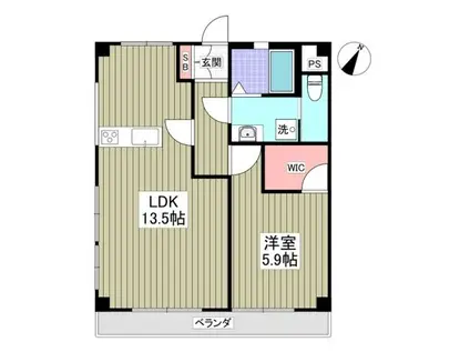 山栄ハイツ(1LDK/3階)の間取り写真