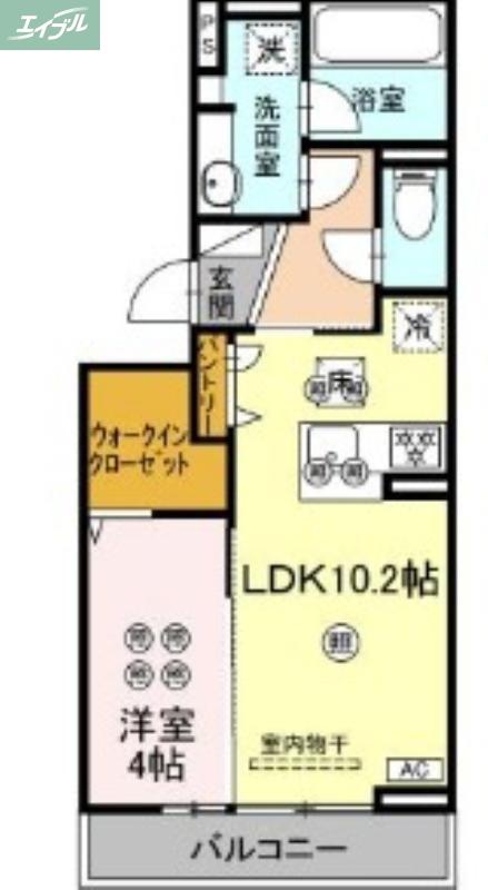 オベリオ(1LDK/1階)の間取り写真