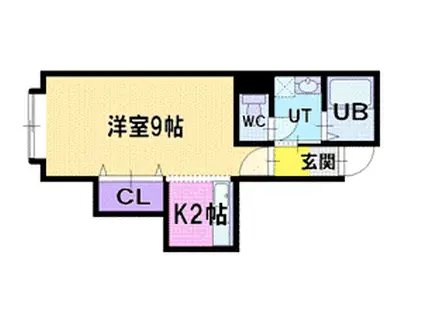 ランドマーク文京台B棟(1K/3階)の間取り写真