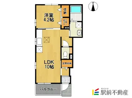 アヴェニューM 壱番館(1LDK/1階)の間取り写真