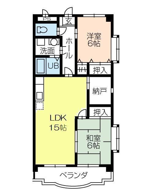 フリーダムコート弐番館(2SLDK/3階)の間取り写真