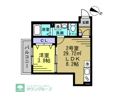 AJ南流山(1LDK/1階)の間取り写真