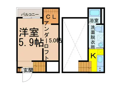REFINED TASTE小塚(1SK/2階)の間取り写真