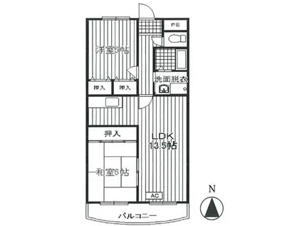 ベネッセ桂川(2LDK/5階)の間取り写真