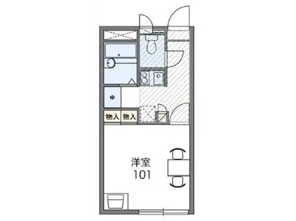 レオパレスフローラリアII(1K/2階)の間取り写真