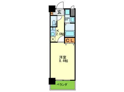 プレジオ中之島(1K/5階)の間取り写真