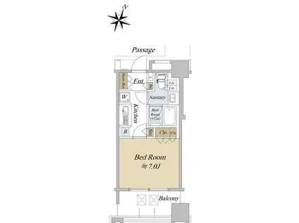 アクシルコート日本橋本町(1K/11階)の間取り写真