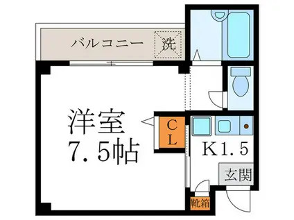 メゾン都(1K/1階)の間取り写真