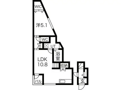 シャルム下新庄(1LDK/2階)の間取り写真