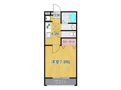 ファインビレッジふしみ2号館(1K/1階)の間取り写真