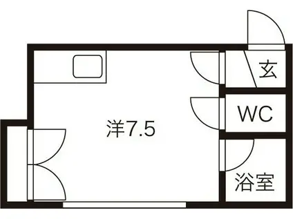 エステート美和南4条(ワンルーム/3階)の間取り写真