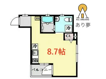 サクシード西門前 イースト(ワンルーム/1階)の間取り写真