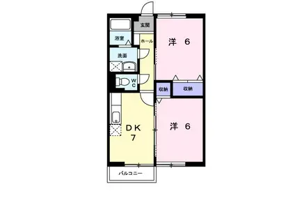 シルキーハイツIII(2DK/1階)の間取り写真