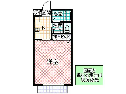 フォーレストハイム B(1K/2階)の間取り写真