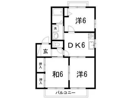 メゾン永幸(3DK/1階)の間取り写真