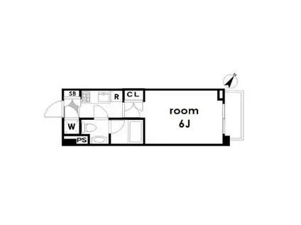 パレステュディオ代々木上原(1K/2階)の間取り写真