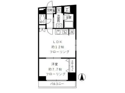 ローズガーデン(1LDK/2階)の間取り写真