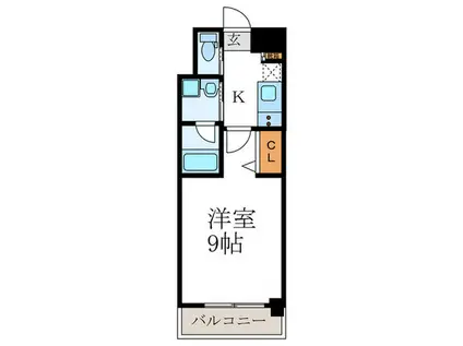 グランレブリー太秦天神川(1K/5階)の間取り写真