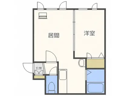 フォーチュネイトフィールド(1LDK/3階)の間取り写真