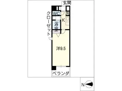 ラッフルズ東山(1K/7階)の間取り写真