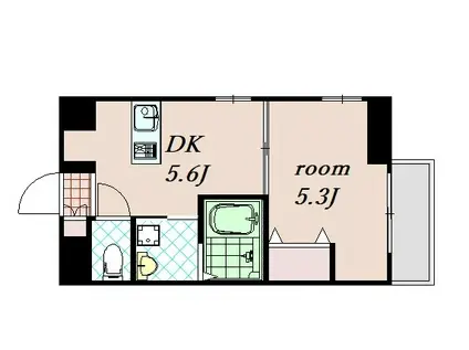エステムコート京都西院(1DK/2階)の間取り写真
