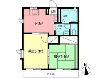 メゾン・ブロンシュ(2K/1階)の間取り写真