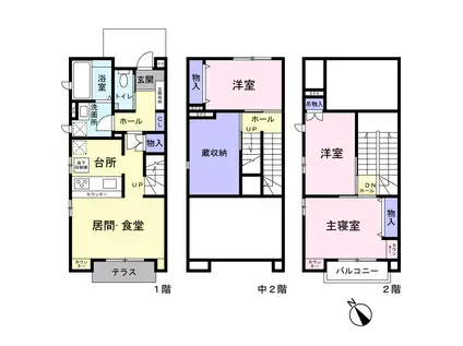 ベルリード・タカタミII(3SLDK/1階)の間取り写真