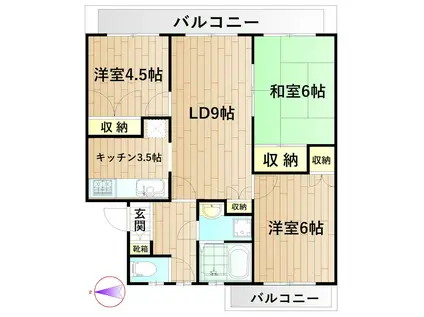 ヴィラフラッツ武蔵小杉(3LDK/3階)の間取り写真