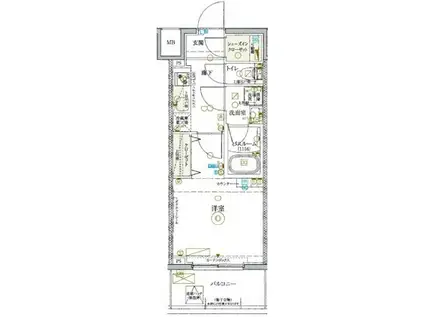 KDXレジデンス池袋ウエスト(1K/12階)の間取り写真