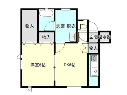 メゾン北角(1DK/2階)の間取り写真